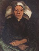 Vincent Van Gogh Peasant Woman,Seated,With White Cap (nn04) oil painting on canvas
